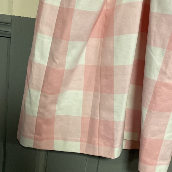 NWT Crown & Ivy Hello Spring Pink & White Plaid Cross Back Cotton Midi Dress - Picture 13 of 16